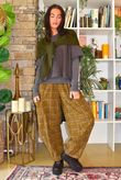 Heritage Needlecord Plaid Relaxed Barrel Pant Mucky Olive & Camel